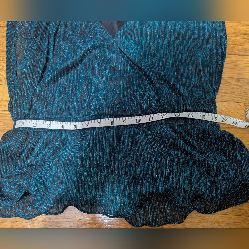 Teal Ruffle Blouse - Picture 4 of 4